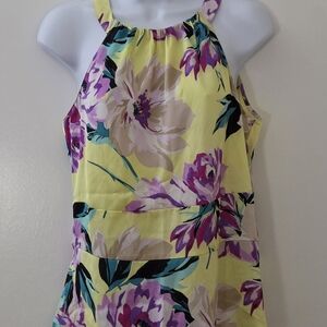 Ann Taylor Yellow Floral Halter Camisole